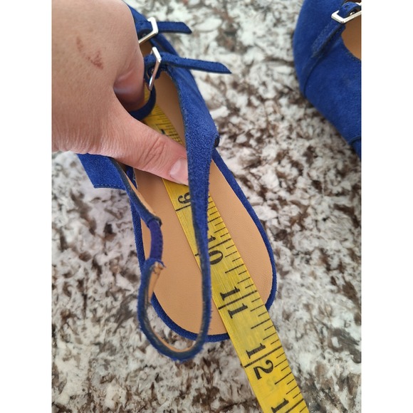 Madewell The Debbie Slingback Pump blue color‎ suede size 10.5 - Picture 9 of 10